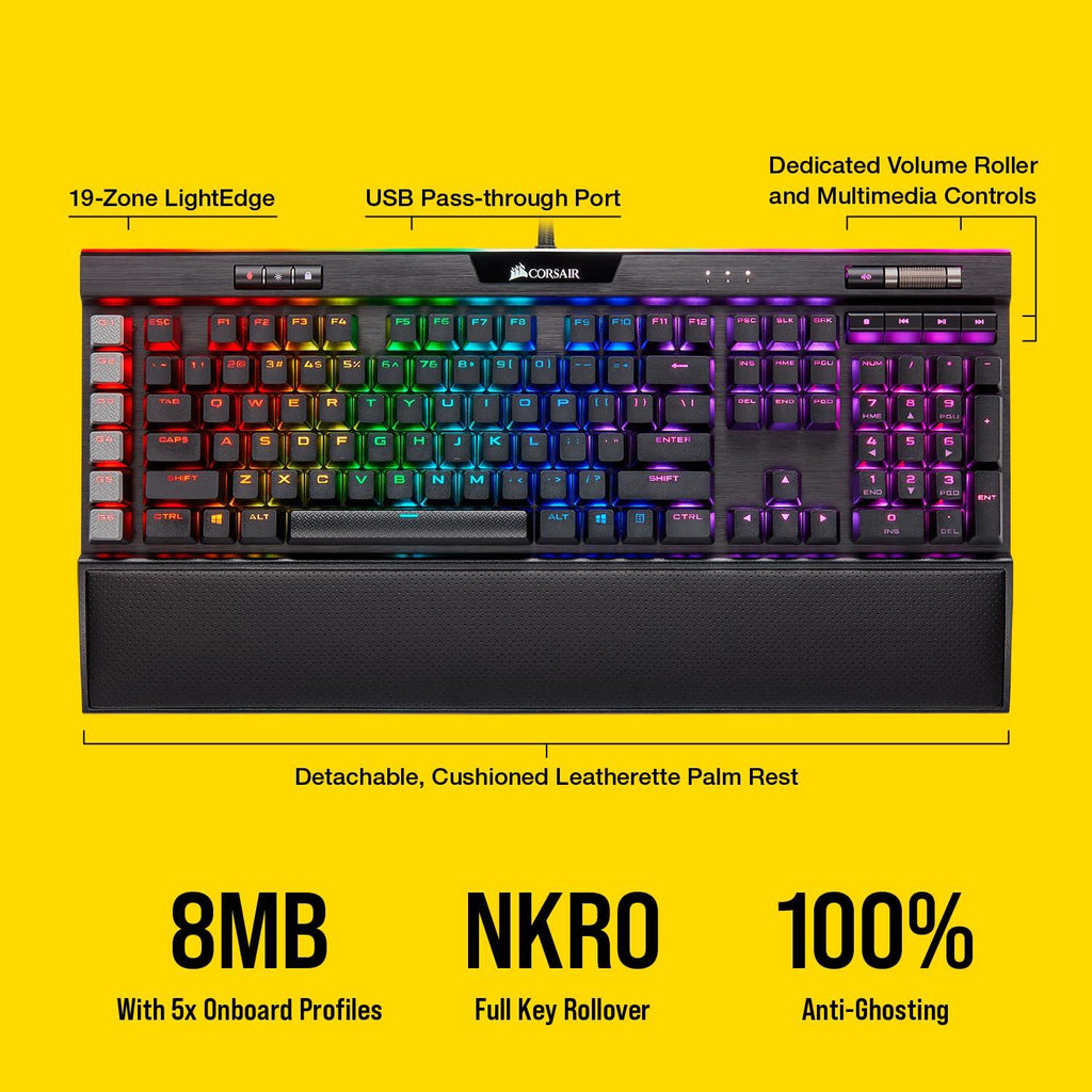 Corsair K95 RGB Platinum Xt Cherry Mx Speed RGB Led Backlit Mechanical Gaming Keyboard (Black)