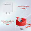 Oneplus SuperVooc 65W Fast Charing Adaptor & Cable Combo Compatible with OnePlus, Samsung, Realme, Xiaomi, Oppo, Vivo & Other Smartphones, Type C Charger Dash, Warp, Vooc, Supervooc protocols.