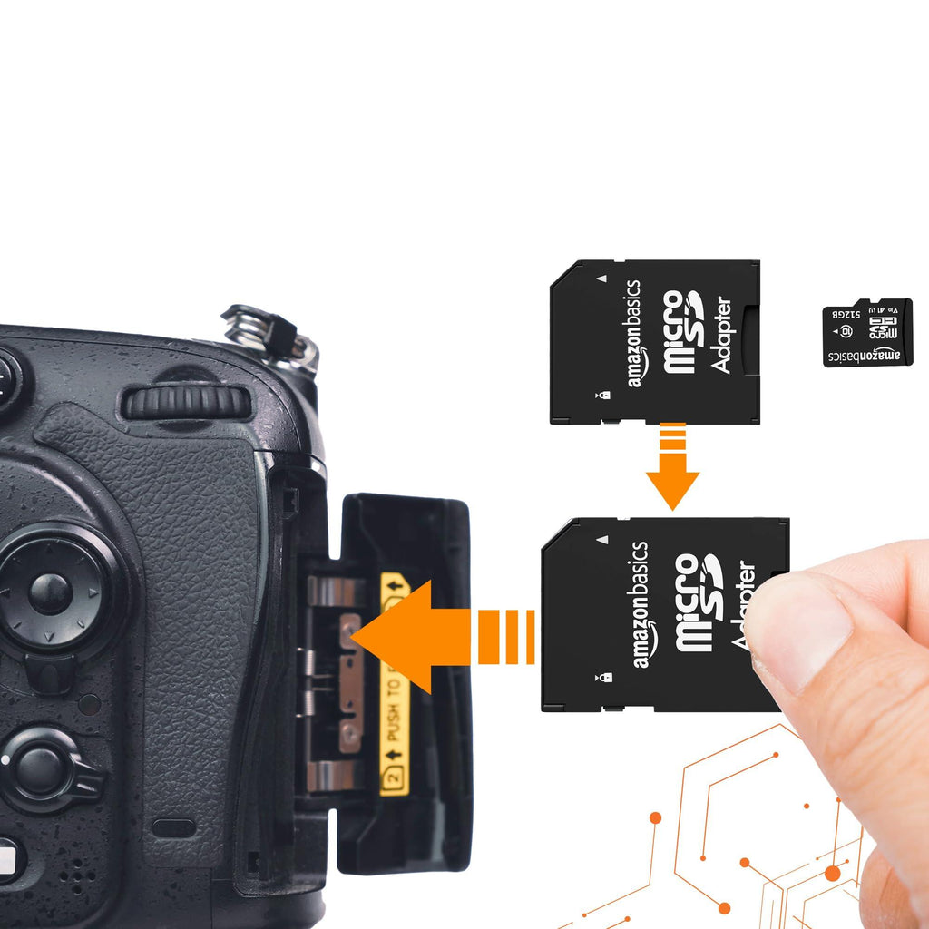 Amazon Basics 512 GB micro SDXC Memory Card | 180 MB/s Read | Memory Card for 4K Video on Smartphones, Action Cams and Drones