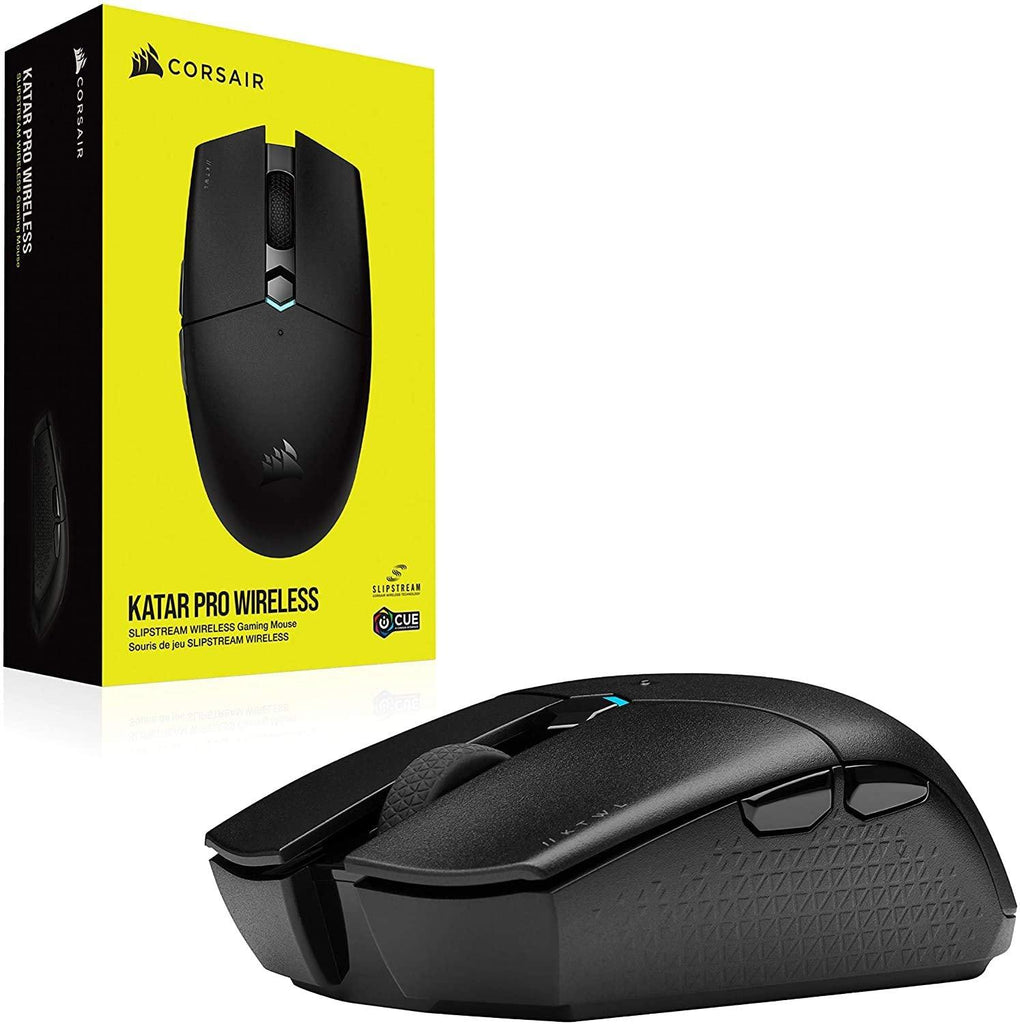 Corsair Katar Pro Wireless, Lightweight FPS/MOBA Bluetooth, Wi-Fi Gaming Mouse with Slipstream Technology, Compact Symmetric Shape, 10000 DPI (Black)