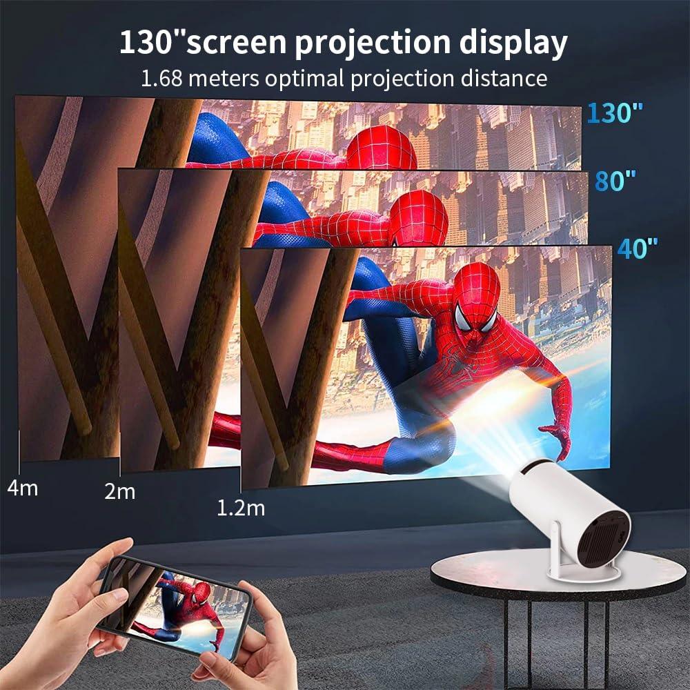 TOPTRO Free Style Pro Projector for Home 4K & 1080p Support, 270° Rotatable Projector 6900L Android 11 WiFi Bluetooth YouTube PrimeVideo Hotstar Netflix Apps, 720p Native, 150" Max Display