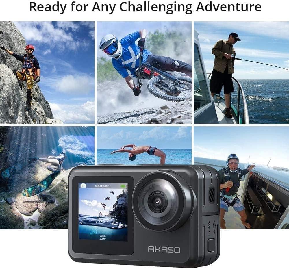 AKASO Brave 7 LE 4K30FPS Action Camera - 131ft Underwater Waterproof Camera with Touch Screen Advanced EIS Remote Control 2.0 Zoom Underwater Camera Support External Mic