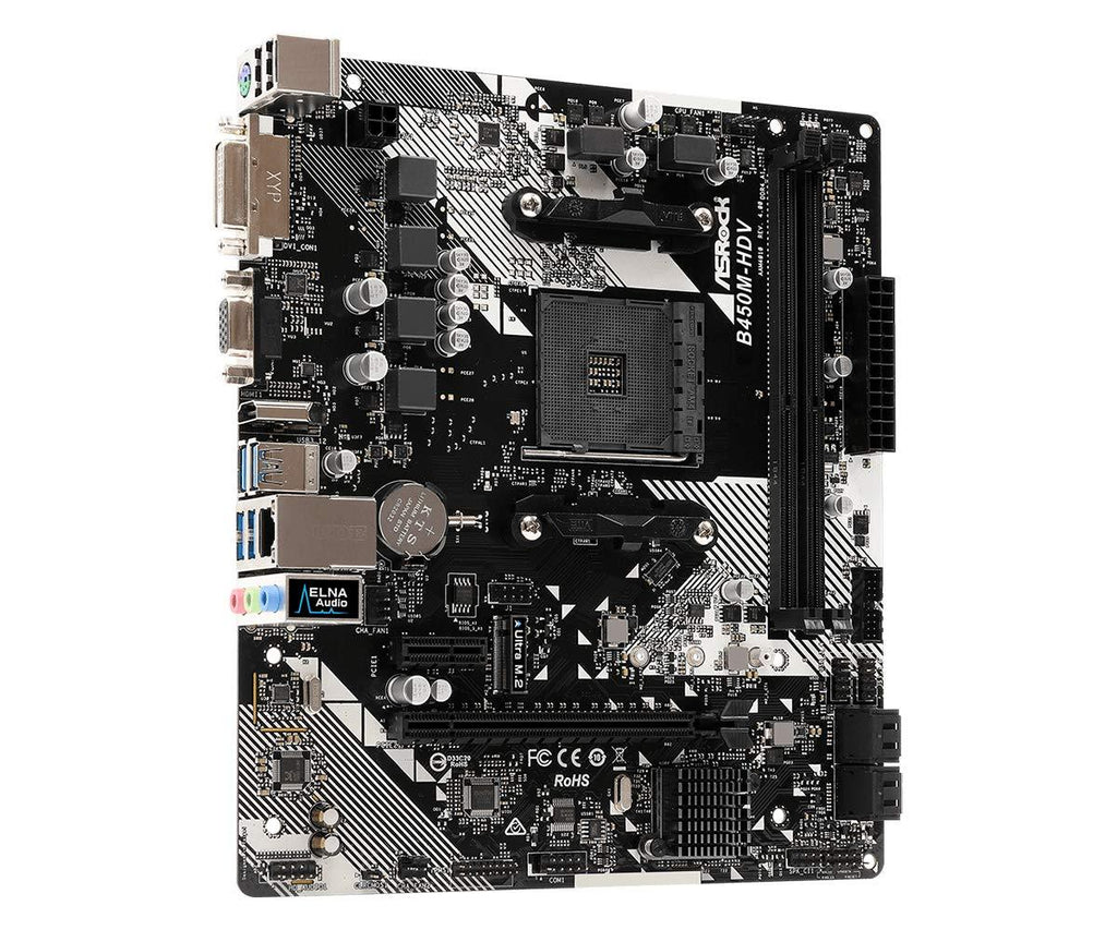 ASRock B450M-Hdv R4.0 Socket Am4/ Amd Promontory B450/ Ddr4/ Sata3&Usb3.1/ M.2/ A&Gbe/Microatx Motherboard