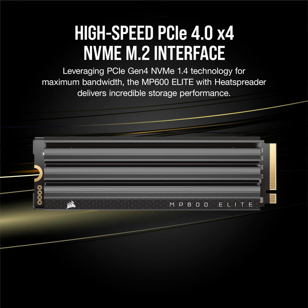 Corsair MP600 Elite 2TB PCIe Gen4 x4 NVMe 1.4 M.2 SSD with Heatsink