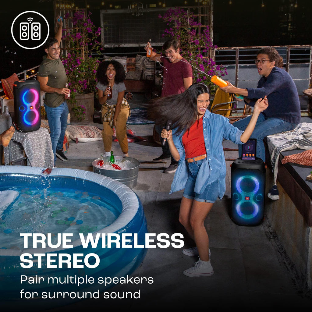 JBL Partybox 110 | Wireless Bluetooth Party Speaker| 160W Monstrous Pro Sound| Dynamic Light Show| Upto 12Hrs Playtime | Built-in Powerbank | Guitar & Mic support PartyBox App (Black)