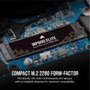 Corsair MP600 Elite 2TB PCIe Gen4 x4 NVMe M.2 SSD -Upto 7000 MB/s - High-Density 3D TLC NAND - M.2 2280