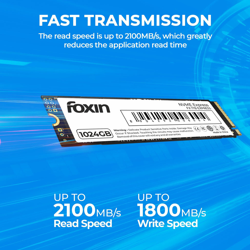 Foxin SSD 1TB NVME | Internal Hard Disk with Micron Chipset, SMI Controller, PCIE 3.0 Interface | Ultra-Low Power Consumption, 5 Years Limited Warranty