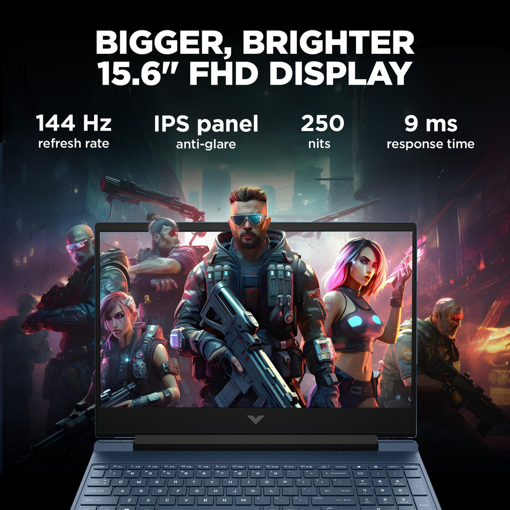 HP Victus Gaming Laptop, 12th Gen Intel Core i5-12450H,4GB RTX 2050 GPU,15.6-inch(39.6 cm),FHD,IPS,144Hz,16GB DDR4,512GB SSD,Backlit KB,MSO,B&O,9ms response time(Blue, 2.29 kg),fa1373TX/fa1227TX