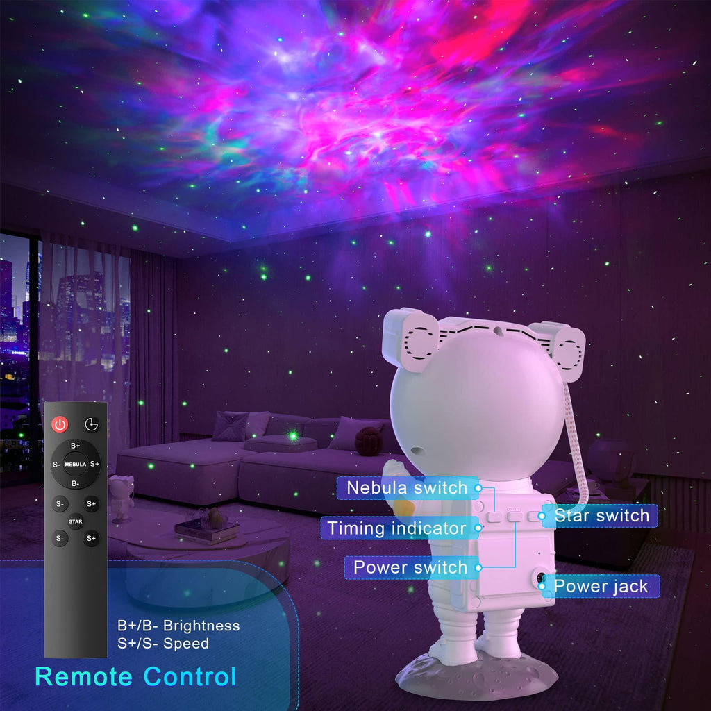 Star Projector Galaxy Light, Astronaut Light Projector Kids Night Light, Nebula Starry Sky Light Projector with Remote and Timer for Kids Adults Bedroom/Birthday/Party/Decoration