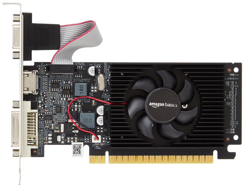 Amazon Basics Gt 610 Graphics Card | pci_e_x16 Gddr3 810 Mhz Core & Memory Clock | 2 Gb Memory (Geforce Chipset)