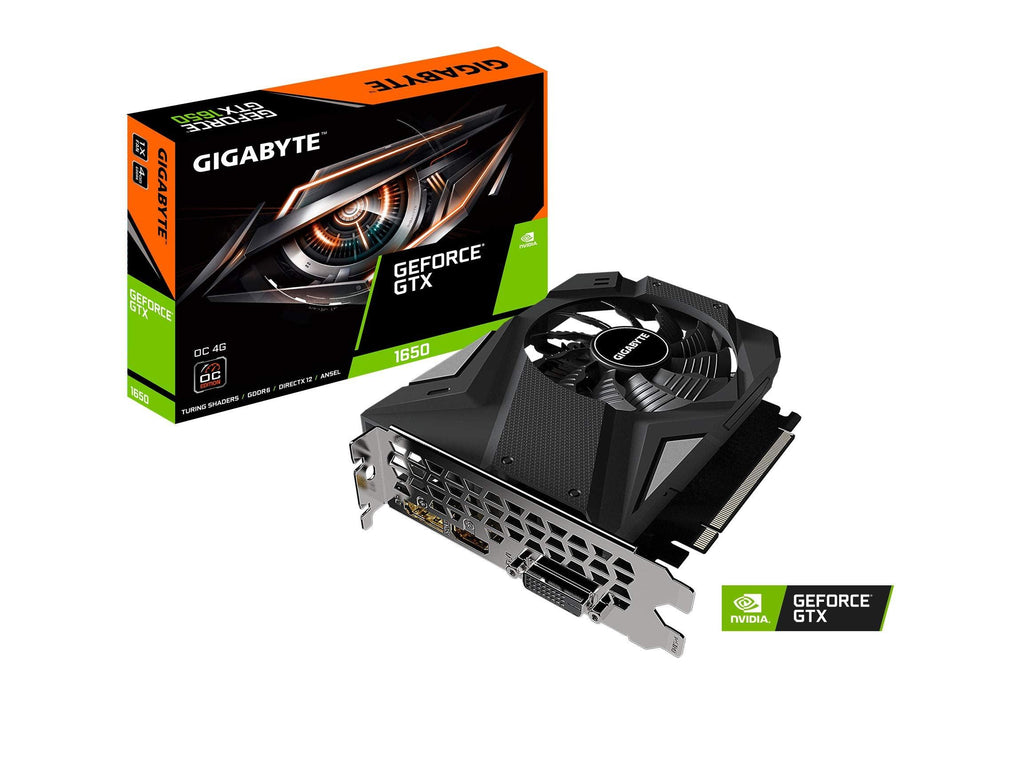 GIGABYTE Geforce GTX 1650 D6 Oc 4G Graphics Card, 170Mm Compact Size, 4Gb 128-Bit Gddr6, Gv-N1656Oc-4Gd Video Card, pci_e_x16