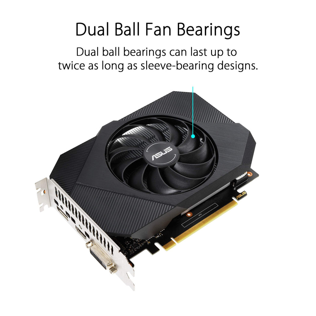 ASUS Phoenix Nvidia Geforce Gtx 1650 Oc Edition Gaming Graphics Card (Pcie 3.0, 4Gb Gddr6 Memory, Hdmi 2.0B, Displayport 1.4A, Dvi-D, Dual Ball Fan Bearings, Auto-Extreme) - Pci_E_X16