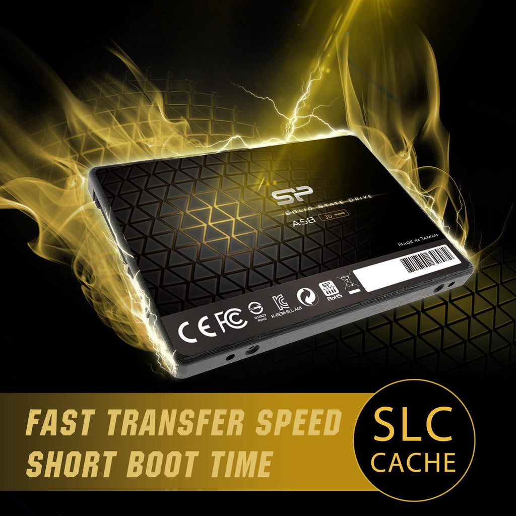 Silicon Power Ace A58 2TB 2.5 Inch SATA III SSD, 3D NAND with SLC Cache, Up to 500MB/s, Internal Solid State Drive for Desktop Laptop Computer