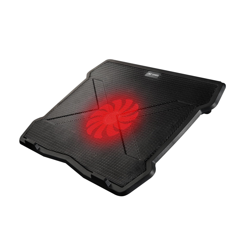 Ant Esports NC130 Ultra Slim and Sturdy Portable Laptop Cooling Pad with 1 * 1 125mm Quiet Red LED,Anti Skid Height Adjustable Stand, 1 USB Ports Supports 10 to 15.6 Inch Laptop