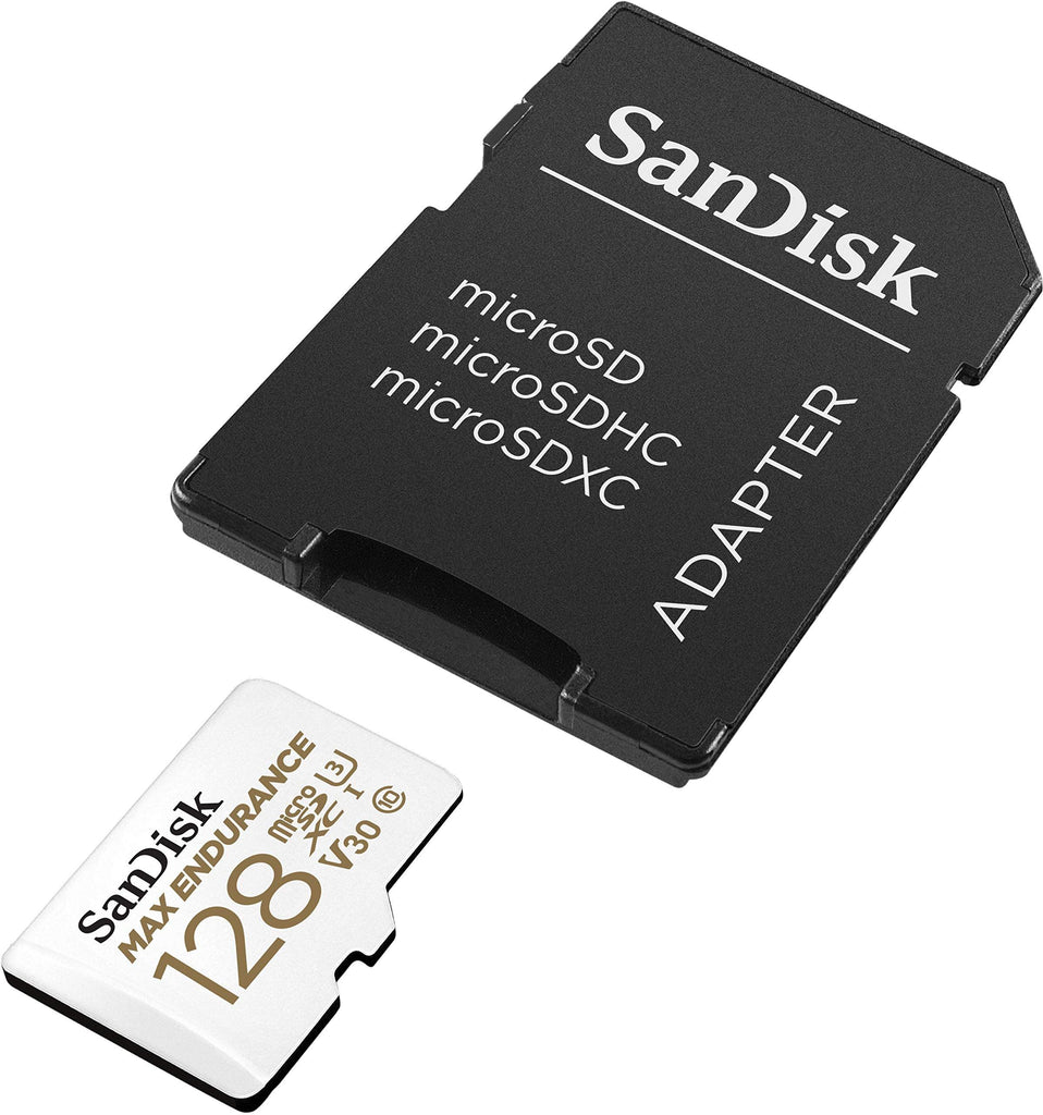 SanDisk 128GB MAX Endurance microSDHC™ Card with Adapter for 4K Video on Dashcams and Video Surveillance Cameras