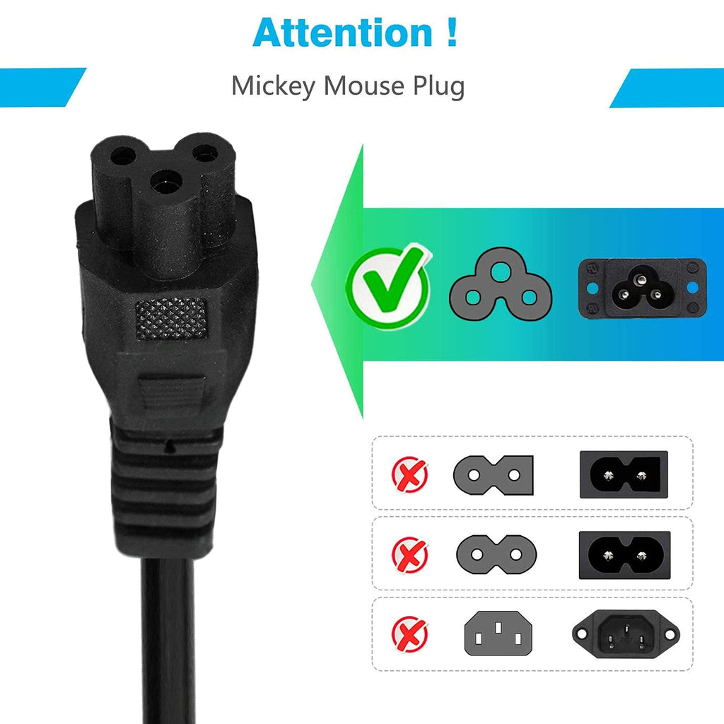 Storite 1.5M Black 3 Pin Laptop Power Cable 18AWG Universal Replacement for Laptop Charger Adapter Power Cord for Laptop