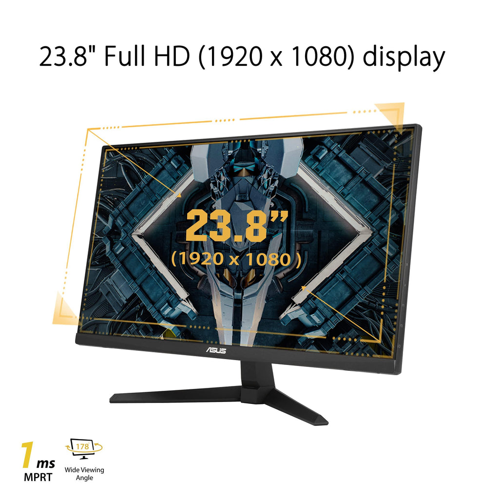 ASUS Tuf Gaming 23.8 Inch 1080P LED Monitor(Vg247Q1A)-Full Hd,165Hz(Supports 144Hz) 1Ms,Extreme Low Motion Blur,Adaptive-Sync,Freesync Premium,Shadow Boost,Speakers,Eye Care,Hdmi,Displayport,Black