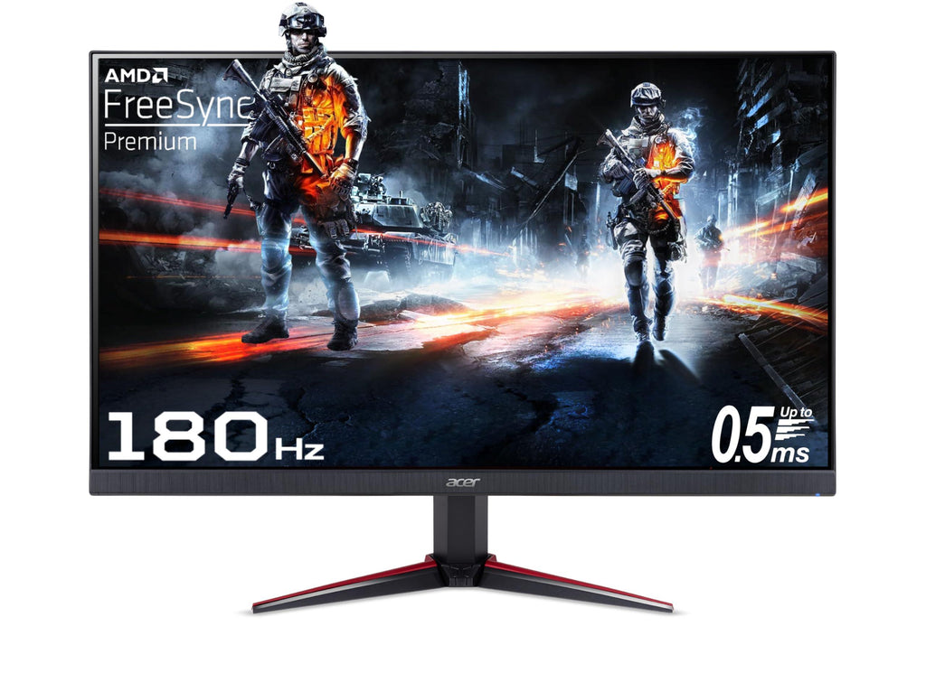 Acer Nitro VG240Y M3 23.8 Inch IPS Full HD Gaming LCD Monitor with LED Backlight I AMD Freesync Premium I 0.5 MS Response, 180 Hz Refresh Rate I 2 x HDMI, 1 x DP I Stereo Speakers I HDR 10 I Black