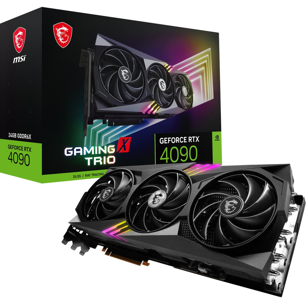 MSI GeForce RTX 4090 Gaming X Trio 24G Graphic Card I NVIDIA GeForce RTX 4090 GPU | 24 GB GDDR6X 384-bit Memory, | 21 Gbps Speed | PCI Express 4 Interface | Upto 2610 MHz | TORX Fan 5.0, Tri FROZR 3