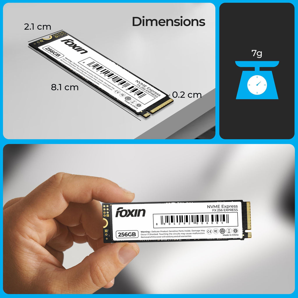 Foxin SSD 256GB NVME | Internal Hard Disk with Micron Chipset, SMI Controller, PCIE 3.0 Interface | Ultra-Low Power Consumption, 5 Years Limited Warranty