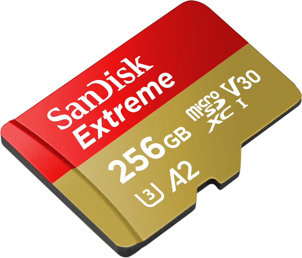 SanDisk Extreme 256GB microSDXC UHS-I, V30, 190MB/s Read, 130MB/s Write, Memory Card for 4K Video on Smartphones, Action Cams and Drones