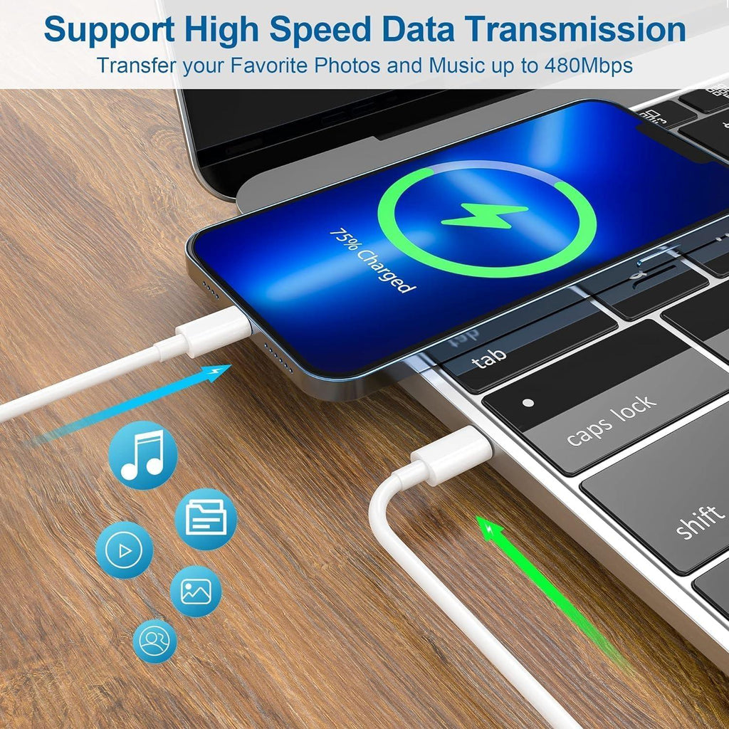 iPhone 20W Original Fast Charger Adapter Compatible with iPhone 15/15pro 14/14 Plus/14 Pro/14 Pro Max, 13/12/11 Series, iPad with 1 Meter Type C to Lightning Data Cable PD 2.0 (Adapter+Cable)