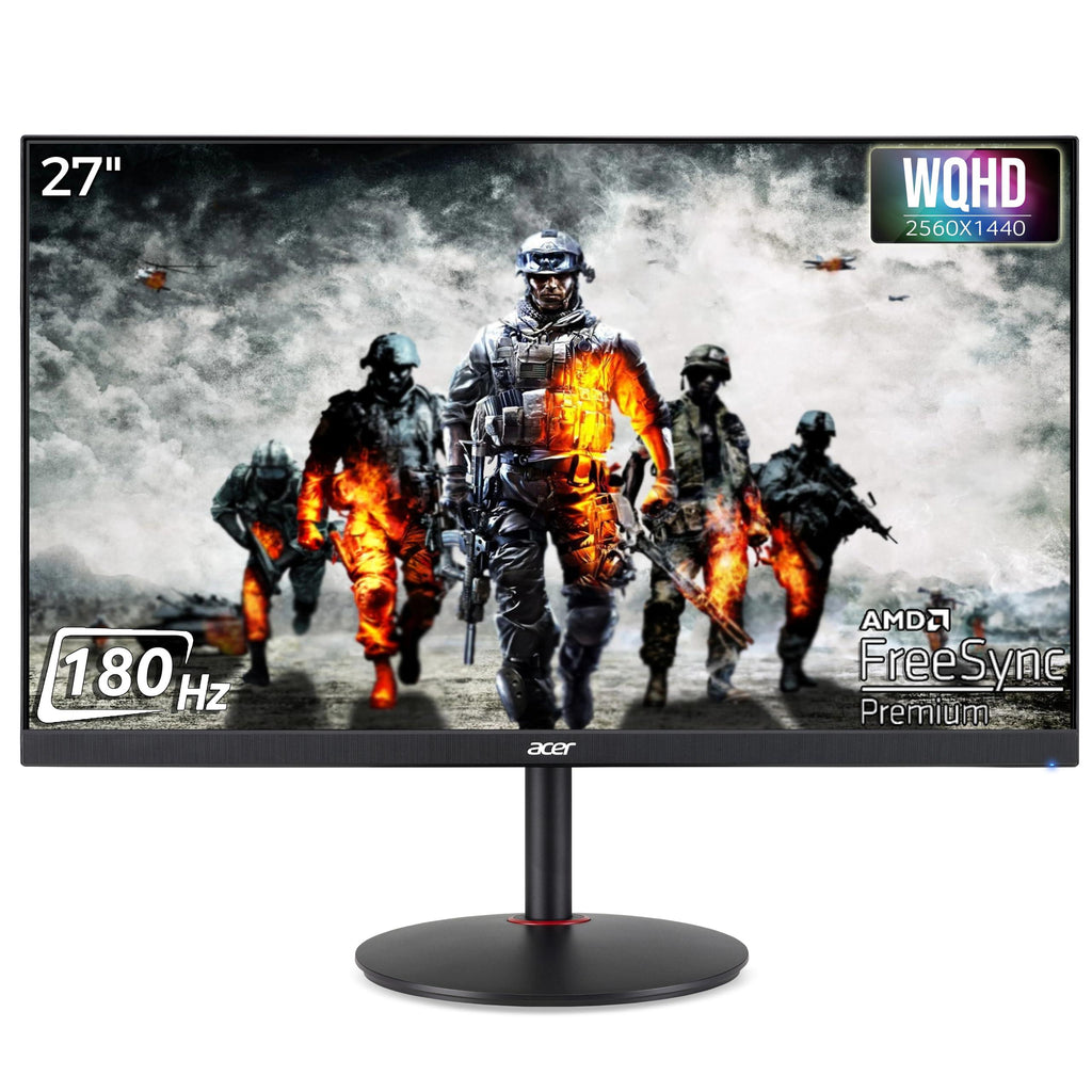 Acer Nitro Xv272U V3 27 Inch IPS Wqhd 2560 X 1440 Pixels Gaming Backlight Led Lcd Monitor|Delta E<1,Dci-P3 95%|180Hz Refresh Rate,0.5Ms Resonse Time|Hdr 400|Amd Free Sync|Eyesafe Certified,Black