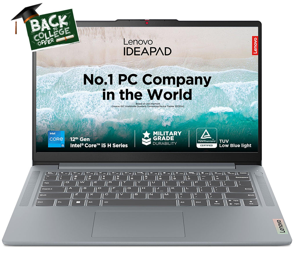 Lenovo IdeaPad Slim 3 12th Gen Intel Core i5-12450H 14" (35.5cm) FHD 250 Nits Thin & Light Laptop (16GB/512GB SSD/Win 11/Office 21/1Yr ADP Free/Alexa built-in/3 mon. Game Pass/Grey/1.37Kg), 83EQ005VIN