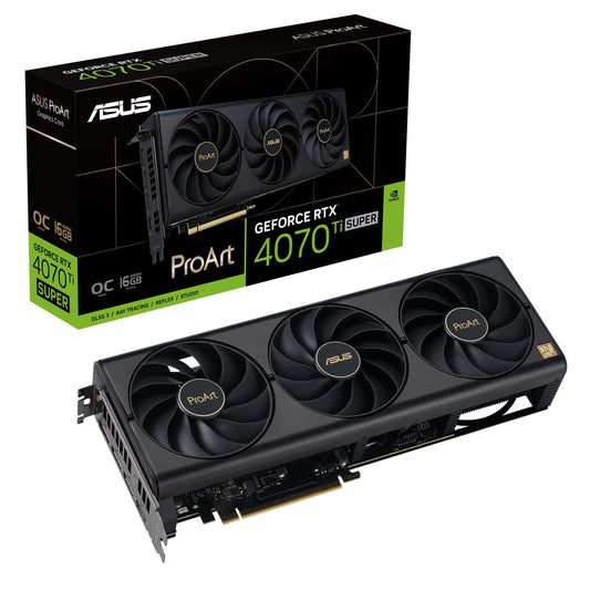 ASUS ProArt GeForce RTX™ 4070 Ti Super OC Edition Graphics Card (PCIe 4.0, 16GB GDDR6X, DLSS 3, HDMI 2.1a, DisplayPort 1.4a)