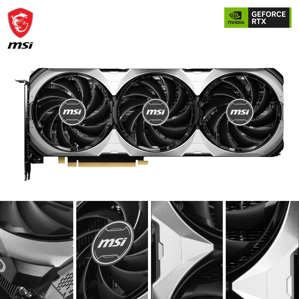 MSI GeForce RTX 4070 Super 12G Ventus 3X OC Graphic Card - NVIDIA GeForce RTX 4070 Super GPU, 12GB GDDR6X 192-bit Memory, 21 Gbps, PCI Express 4 Interface, Upto 2505 MHz, TORX Fan 4.0