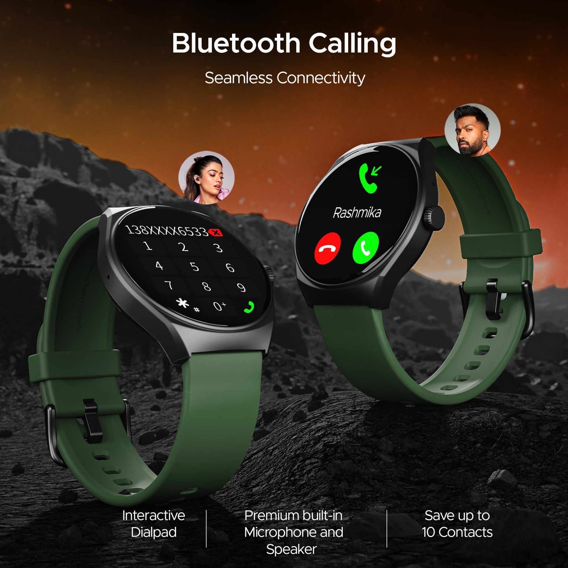 boAt Lunar Comet with 1.39" HD Display, Advanced Bluetooth Calling, Functional Crown, Multiple Sports Mode,100 Watch Faces, HR & SpO2 Monitoring,IP67, Smart Watch for Men & Women(Olive Green) - Triveni World