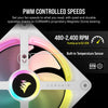 CORSAIR QX RGB Series, iCUE Link QX120 RGB White, 120mm Magnetic Dome RGB Fan, Starter Kit