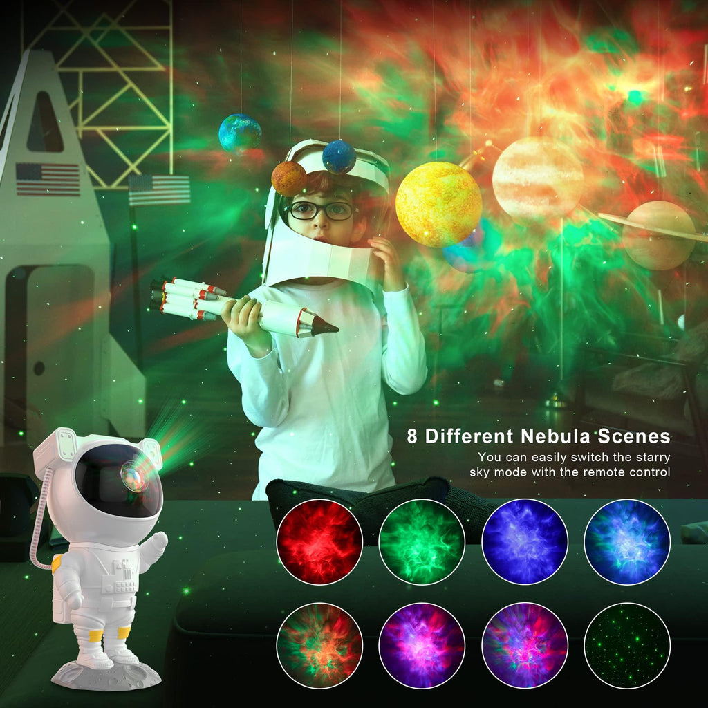 Star Projector Galaxy Light, Astronaut Light Projector Kids Night Light, Nebula Starry Sky Light Projector with Remote and Timer for Kids Adults Bedroom/Birthday/Party/Decoration