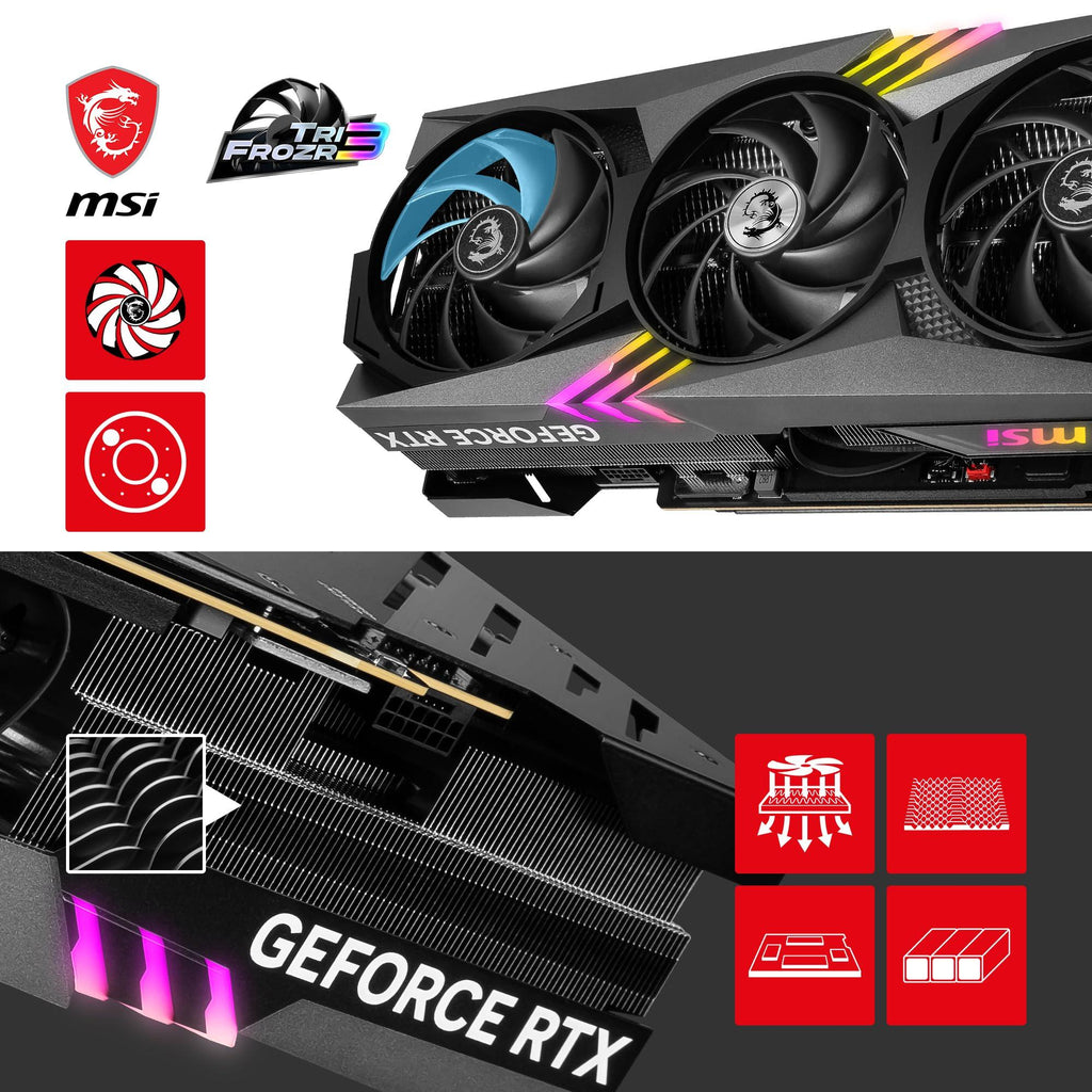 MSI GeForce RTX 4090 Gaming X Trio 24G Graphic Card I NVIDIA GeForce RTX 4090 GPU | 24 GB GDDR6X 384-bit Memory, | 21 Gbps Speed | PCI Express 4 Interface | Upto 2610 MHz | TORX Fan 5.0, Tri FROZR 3