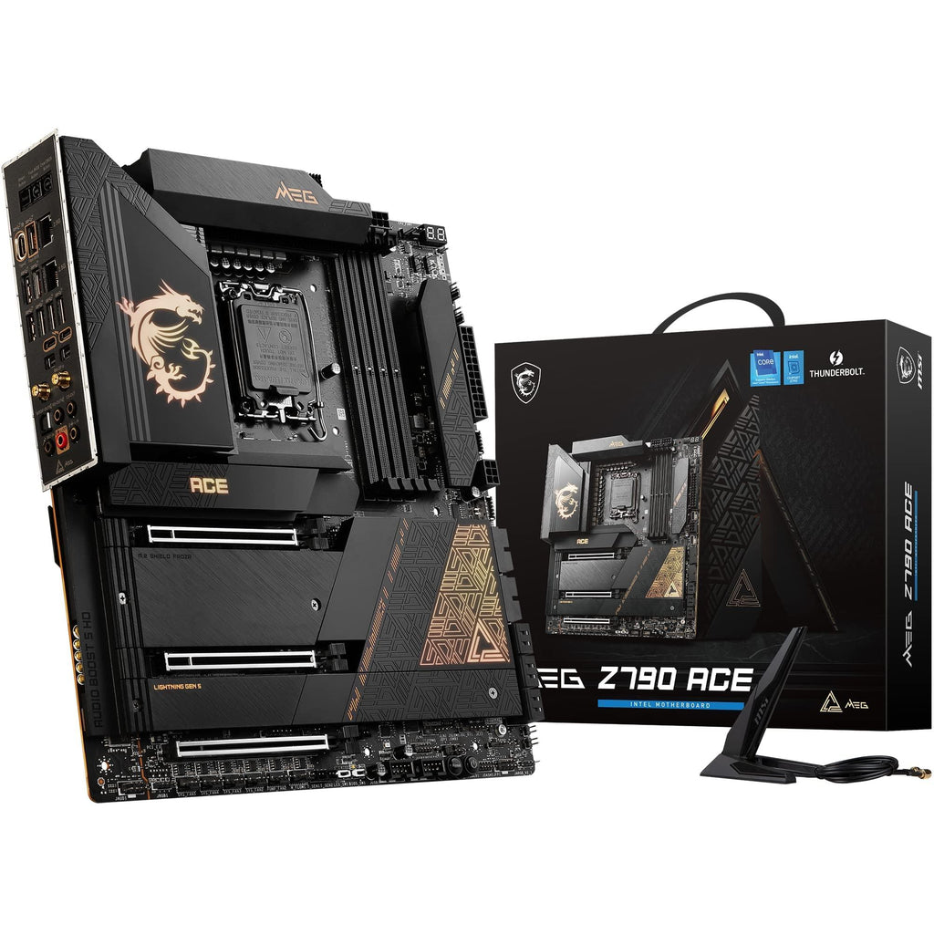 MSI MEG Z790 ACE Motherboard, E-ATX - Supports Intel 14th/13th/12th Gen Core Processors, LGA 1700-105A SPS VRM, DDR5 7800+MHz/OC, PCIe 5.0 & 4.0 x16, M.2 Gen5, Dual 2.5G LAN, Wi-Fi 6E, Thunderbolt 4