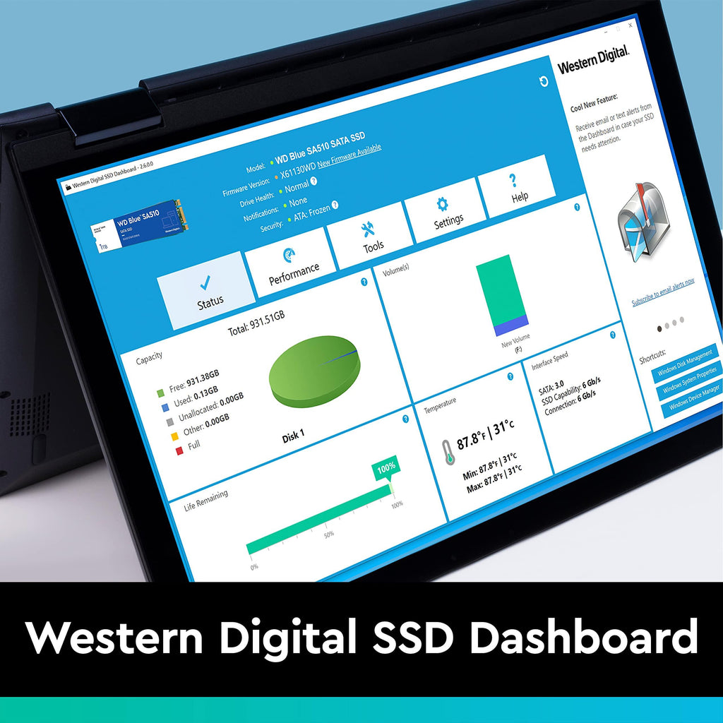 Western Digital WD Blue SA510 SATA 500GB, Up to 560MB/s, 2.5 Inch/7 mm, 5Y Warranty, Internal Solid State Drive (SSD) (WDS500G3B0A)