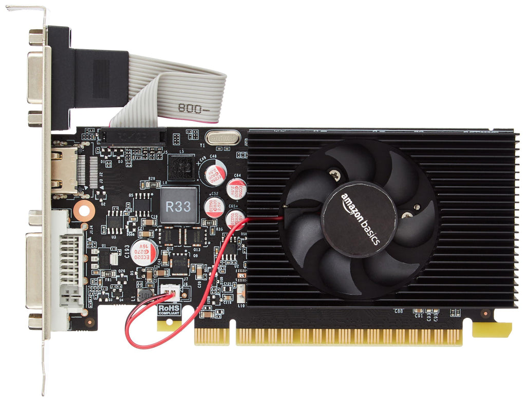 Amazon Basics GT 730 Graphics Card | 1006 MHz Core Clock | 1600 MHz Memory Clock | 4 GB Memory (GeForce Chipset)