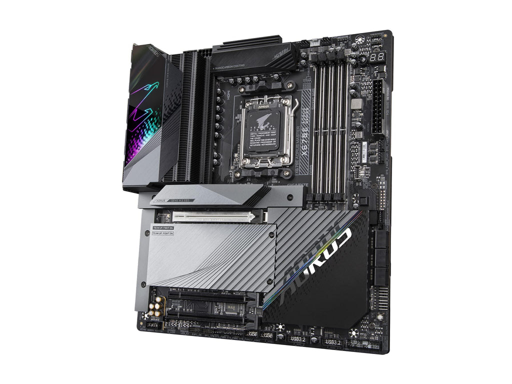 GIGABYTE X670E AORUS Master (AM5/ LGA 1718/ AMD X670E/ EATX/ 5 Year Warranty/ DDR5/ Quad M.2, PCIe 5.0/ USB 3.2 Gen2X2 Type-C/Intel WiFi 6E/ Intel 2.5GbE LAN/Q-Flash Plus/Gaming Motherboard)