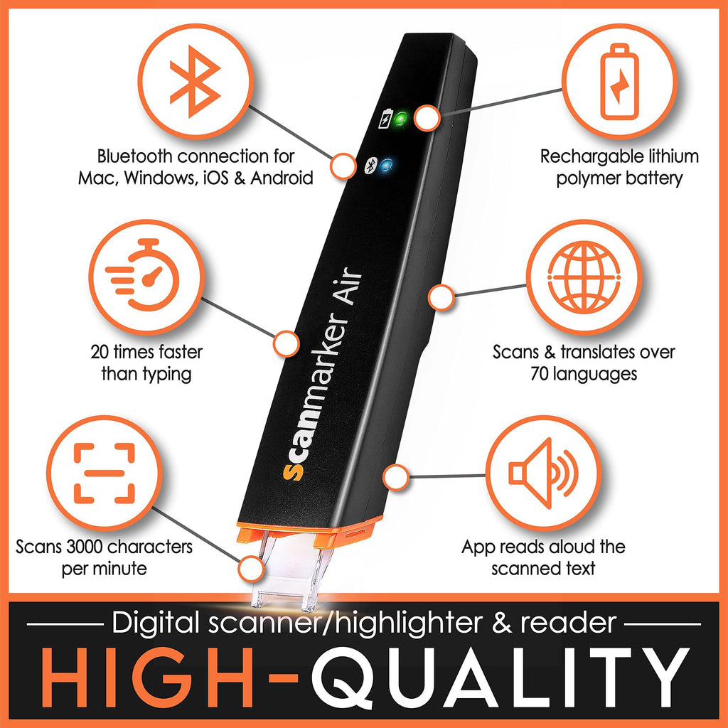 Scanmarker Air Digital Highlighter - OCR Pen Scanner, Reader and Translator - Wireless (Mac Win iOS Android)