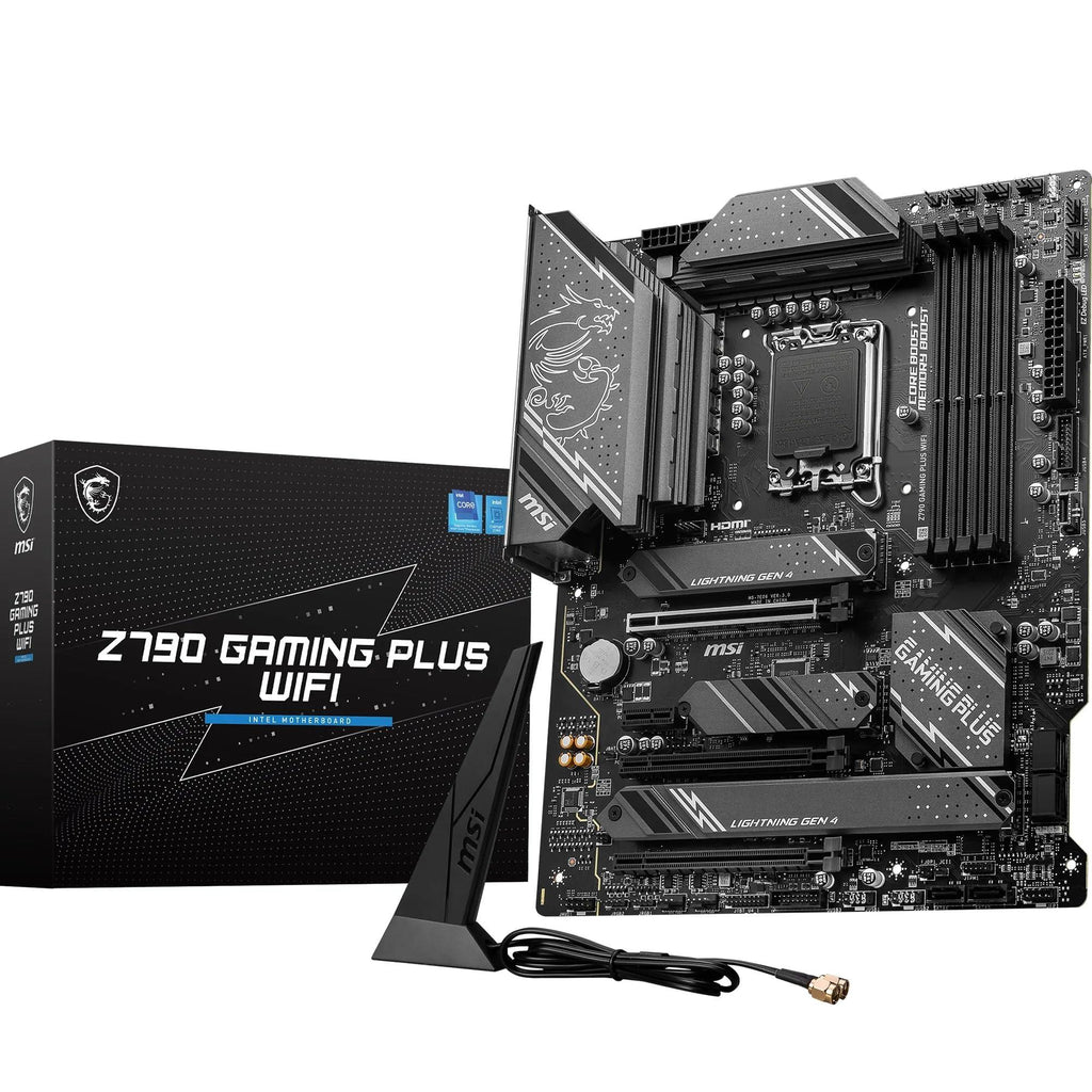 MSI Z790 GAMING PLUS WIFI Motherboard, ATX - Supports 14th/13th/12th Gen Intel Core Processors, LGA 1700 - DDR5 Memory Boost 7200+MHz/OC, 1 x PCIe 5.0 x16, 4 x M.2 Gen4, 2.5G LAN, Wi-Fi 6E