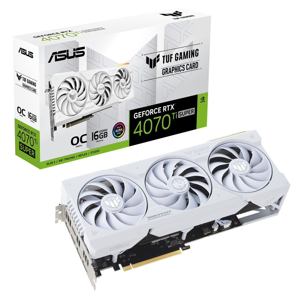 ASUS Tuf Gaming Nvidia Geforce RTX 4070 Ti Super White Oc Edition Gaming Graphics Card (pci_e_x16, 16Gb Gddr6X, Hdmi 2.1A, Displayport 1.4A)