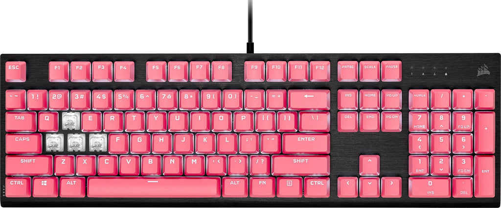 Corsair PBT Double-Shot PRO Keycap Mod Kit – Double-Shot PBT Keycaps – Rogue Pink – Standard Bottom Row – Textured Surface – 1.5mm-Thick Walls – O-Ring Dampeners (CH-9911070-NA)