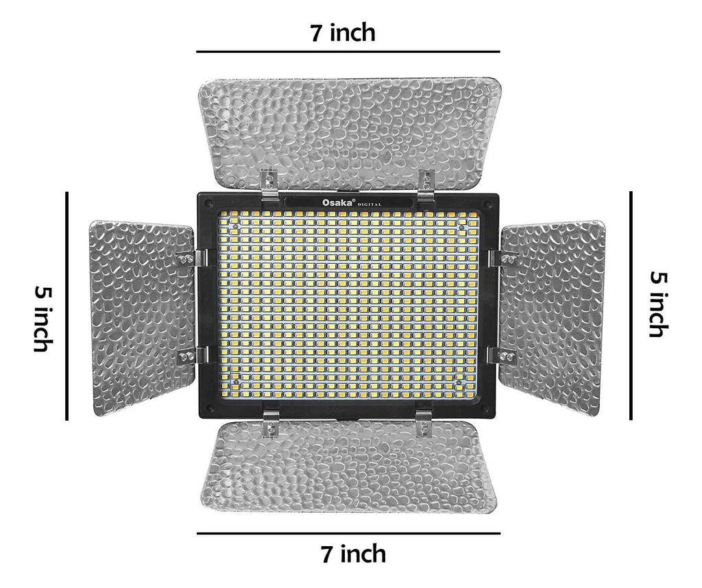 Osaka Bi-Color Dimmable LED Video Light OS 576 Slim 1 Pc Combo kit for All DSLR Camera Video Cameras & Youtube video shooting; 1 AC/DC Adapter; 1 Light Stand 9 Feet; 1 Stand Bag; 1 LED light Carry bag