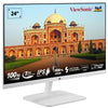 ViewSonic(Originated in USA) 24 Inch Full HD Office Monitor, Slim White, IPS, 100Hz,1Ms ResponseTime, AMD Free Sync, Srgb105%, Borderless Design, Eye Care, Wall Mount HDMI | VGA - VA2432-H-W