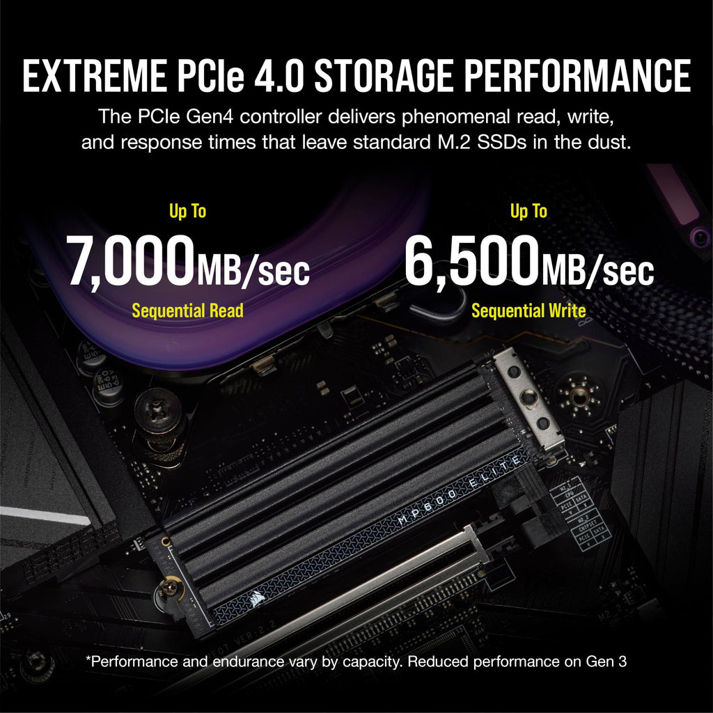 Corsair MP600 Elite 2TB PCIe Gen4 x4 NVMe 1.4 M.2 SSD with Heatsink