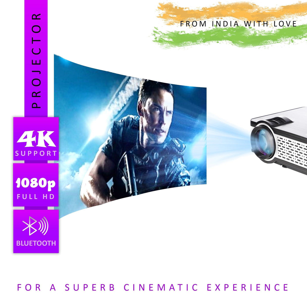 E Gate i9 Pro-Max 6900 Lumens Bluetooth Projector, Full HD 1080p Native with 4k Support, 210" (534 cm) Screen | AV, VGA, HDMI, SD Card, USB, AUX, inbuilt Speaker | (E03i31, Black)