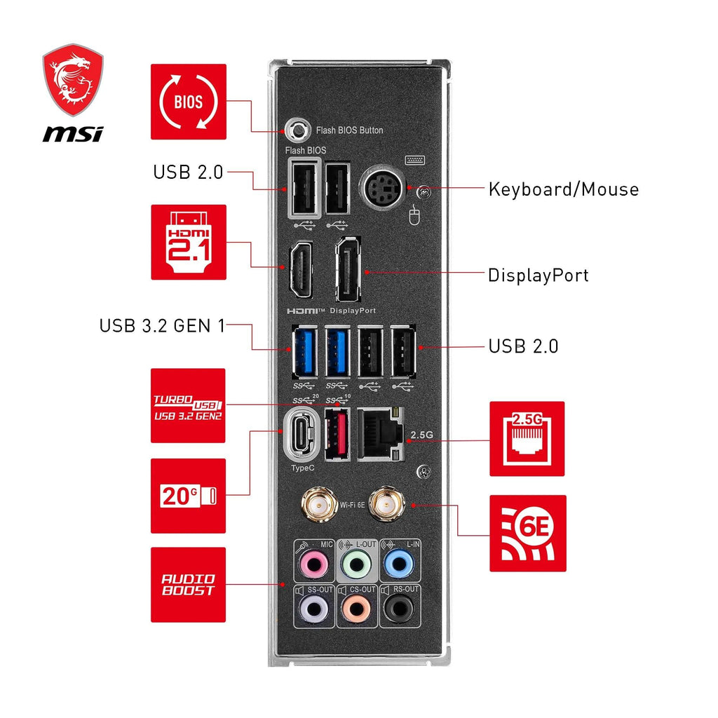 MSI Z790 GAMING PLUS WIFI Motherboard, ATX - Supports 14th/13th/12th Gen Intel Core Processors, LGA 1700 - DDR5 Memory Boost 7200+MHz/OC, 1 x PCIe 5.0 x16, 4 x M.2 Gen4, 2.5G LAN, Wi-Fi 6E