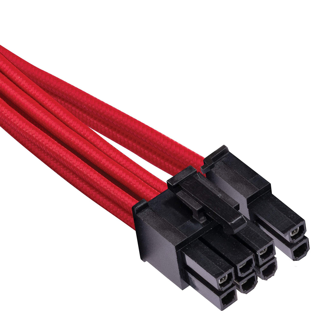 CORSAIR Premium Individually Sleeved PCIe (Single Connector) Cables – Red, 2 Yr Warranty, for Corsair PSUs