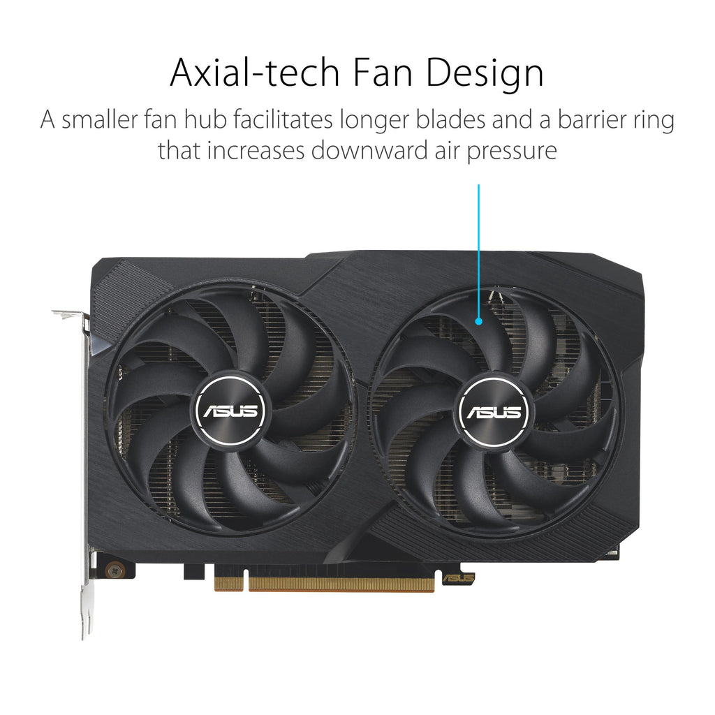 ASUS Dual Radeon Rx 7600 V2 Oc Edition 8Gb Gddr6 Graphics Card (Pcie 4.0, 8Gb Gddr6, Hdmi 2.1, Displayport 1.4A, 2.5-Slot Design, Axial-Tech Fans, Gpu Tweak Iii) - Pci_E_X16