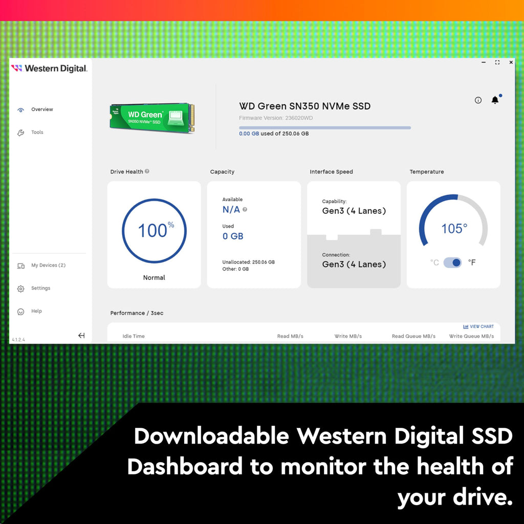 Western Digital WD Green SN350 NVMe 1TB, Upto 3200MB/s, 3 Y Warranty, PCIe Gen 3 NVMe M.2 (2280), Internal Solid State Drive (SSD) (WDS100T3G0C)